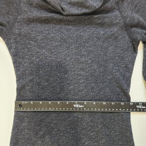 James Perse Dress Size 1 Small Black Raglan Long Sleeve Cowl Neck Sheath - Picture 6 of 10